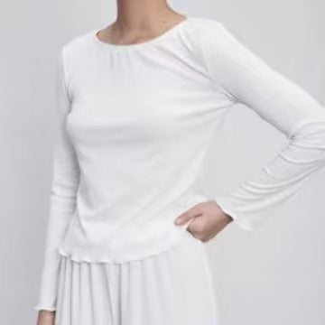 Damen Blumenmuster Langarmbluse Drune