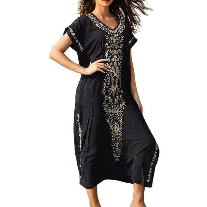 Damen eleganter Strandüberwurf mit filigranem Stickereidesign Drune