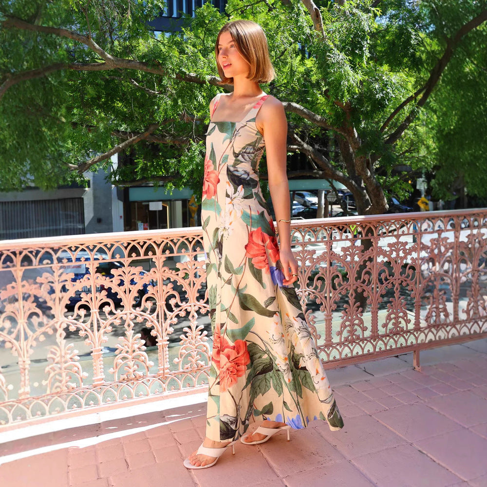 Damen Maxikleid mit floralen Mustern Drune