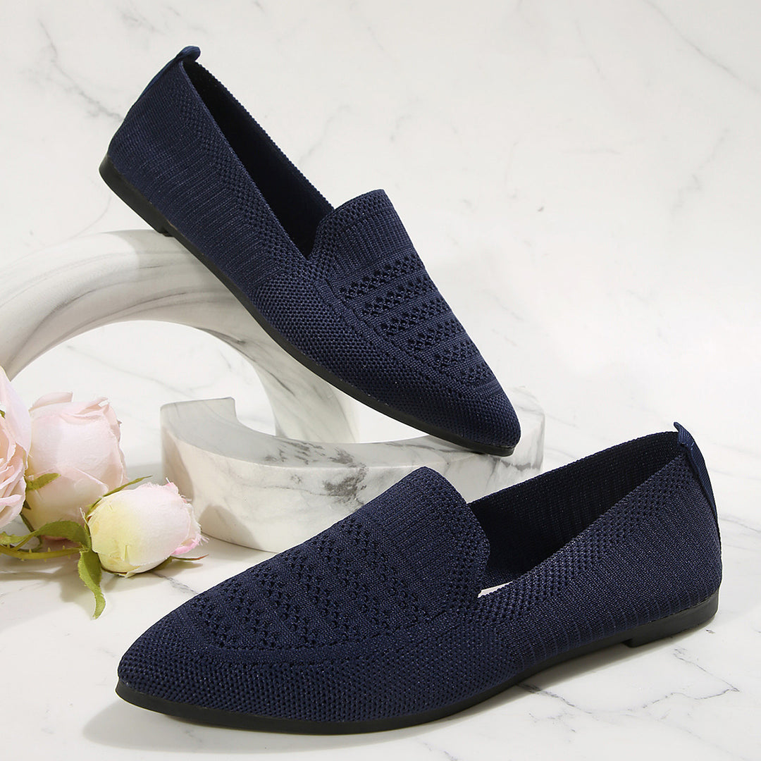 Damen Slipper mit atmungsaktivem Strickmaterial Drune