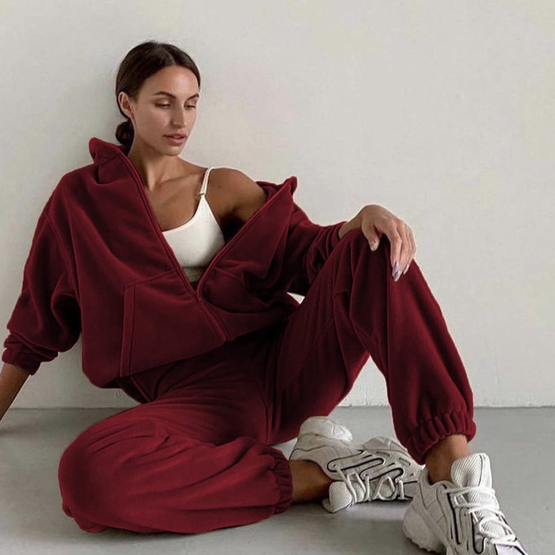 Damen nan oversized Kapuzenpullover-Set mit Cargo-Jogginghose Drune