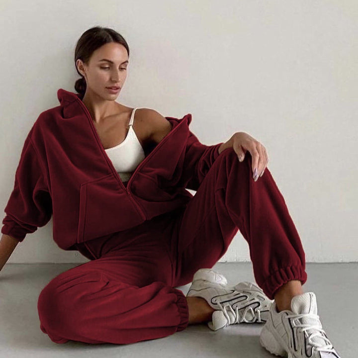 Damen nan oversized Kapuzenpullover-Set mit Cargo-Jogginghose Drune
