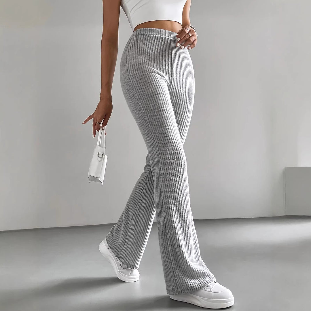 Damen Wide-Leg Ribbed-Hose Drune