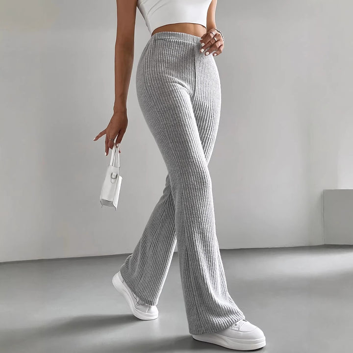 Damen Wide-Leg Ribbed-Hose Drune