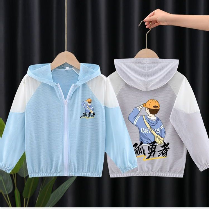 Unisex nan leichte atmungsaktive Kinder-Sommerjacke mit Kapuze und Astronautenprint  Drune