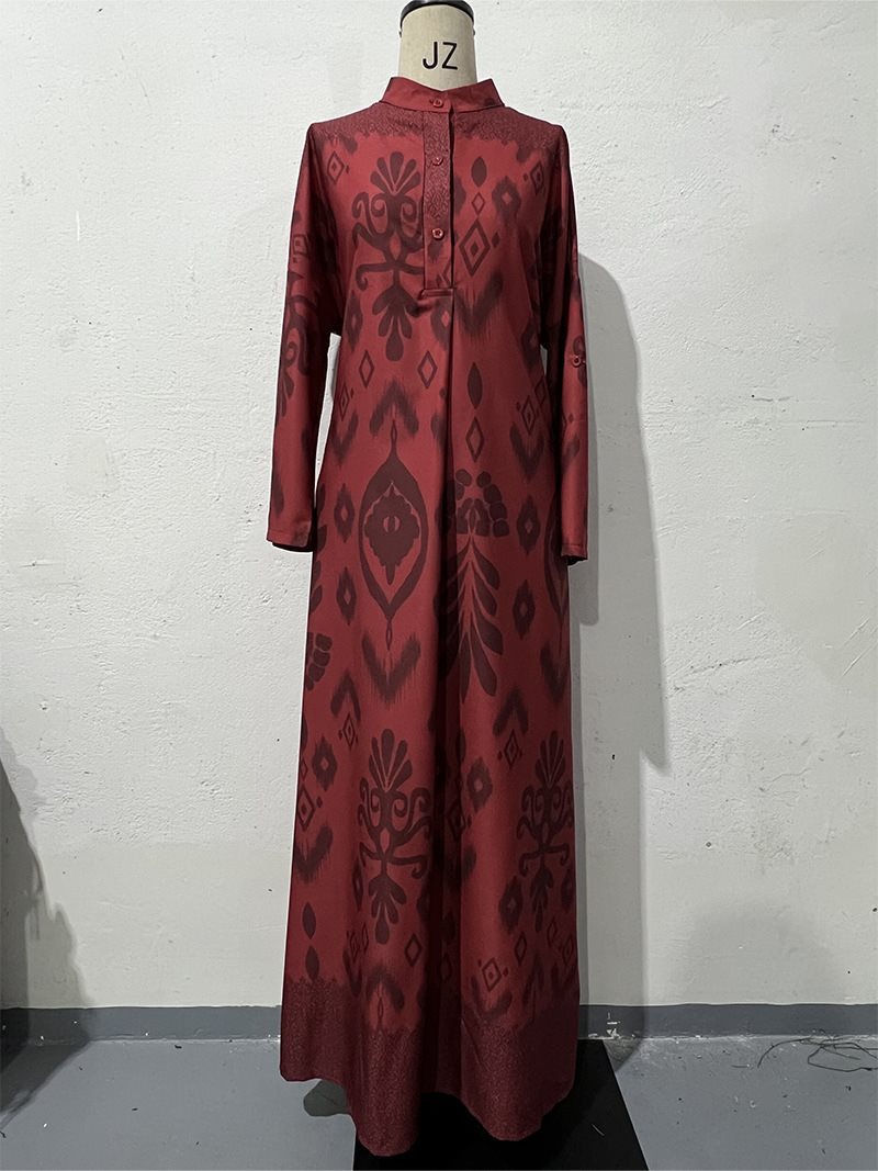 Damen Maxi-Kleid mit feinem Muster Drune
