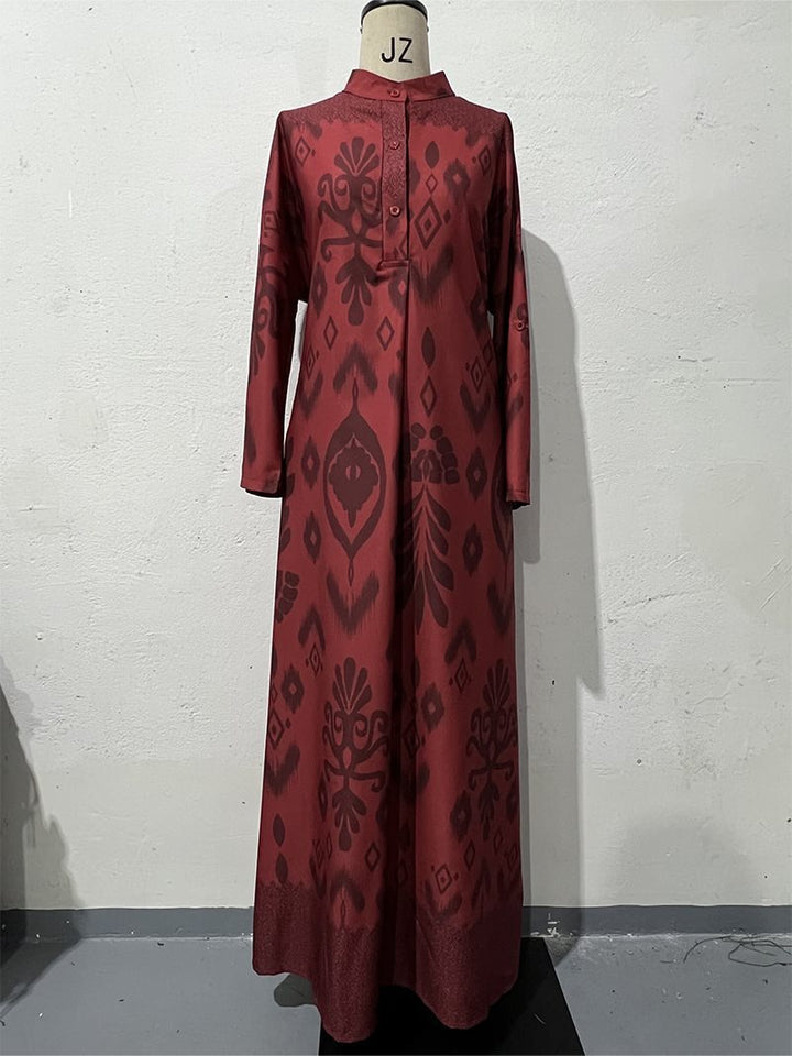 Damen Maxi-Kleid mit feinem Muster Drune