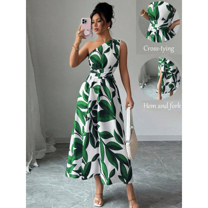 Damen Maxikleid mit asymmetrischem Schnitt und floralem Design Drune