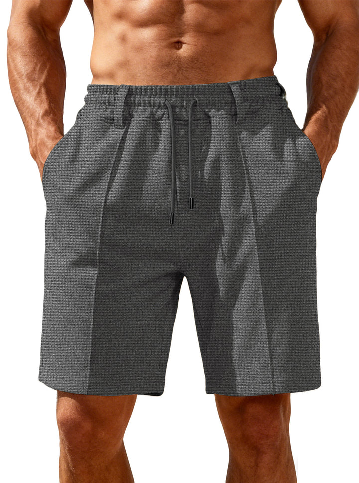 Herren nan Chino-inspirierte Relax-Shorts mit Bundfalten elastischem Tunnelzug und Eingrifftaschen Drune