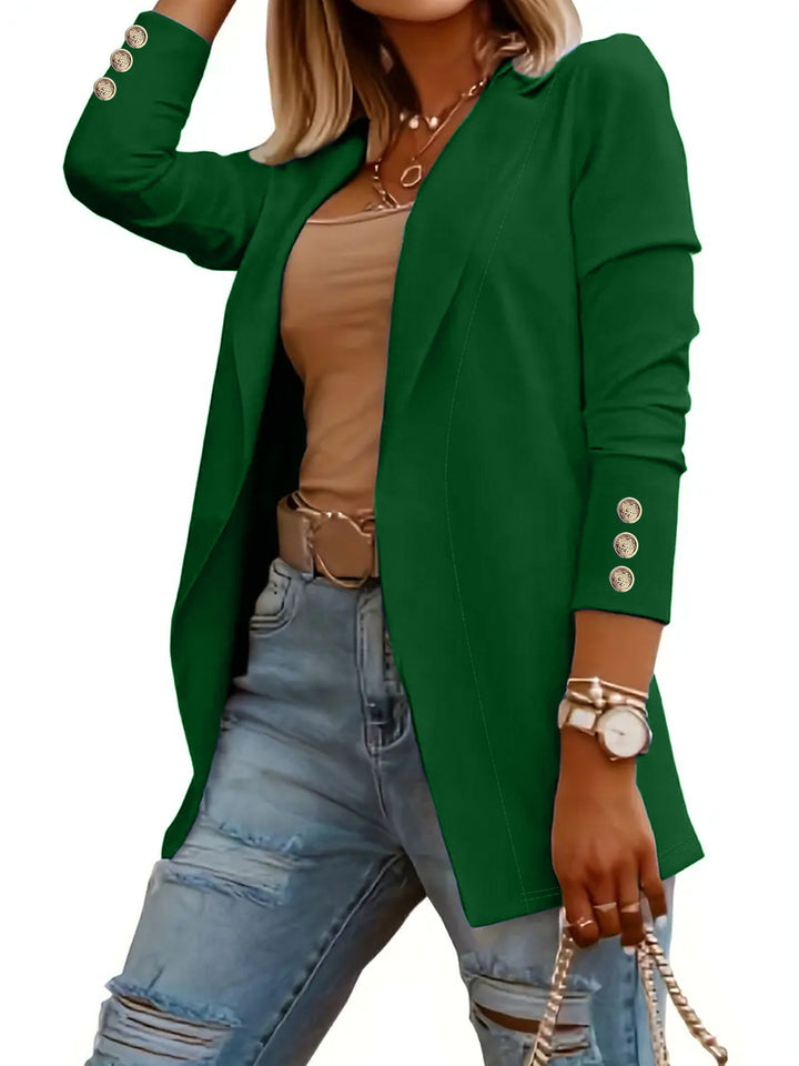 Damen Elegante Blazerjacke mit modischen Knopfdetails Drune