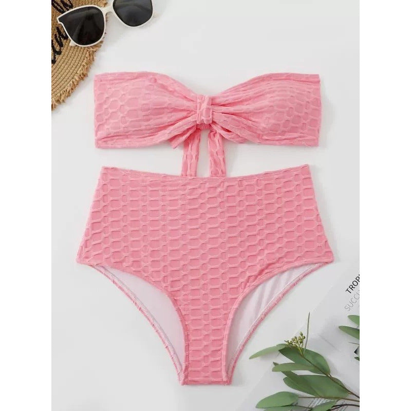 Damen Hochgeschnittener Bikini mit stylischem Knotendetail Drune