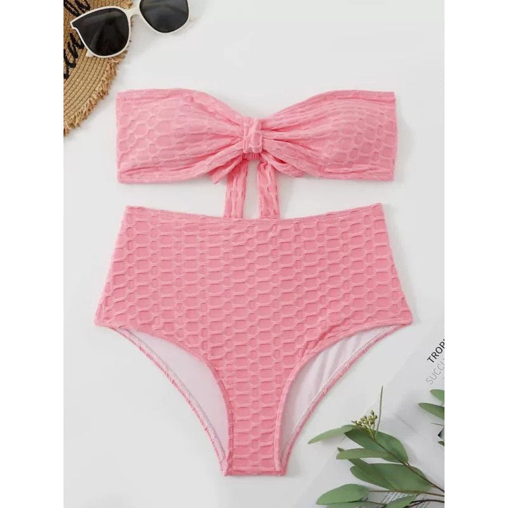 Damen Hochgeschnittener Bikini mit stylischem Knotendetail Drune