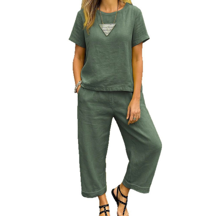 Damen Entspanntes Loungewear-Set aus Leinen Drune