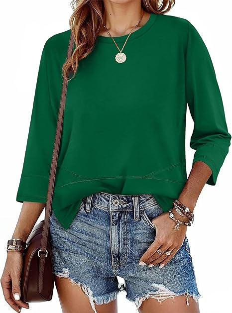 Damen lässiger Pullover mit drei Viertel-Ärmeln Drune