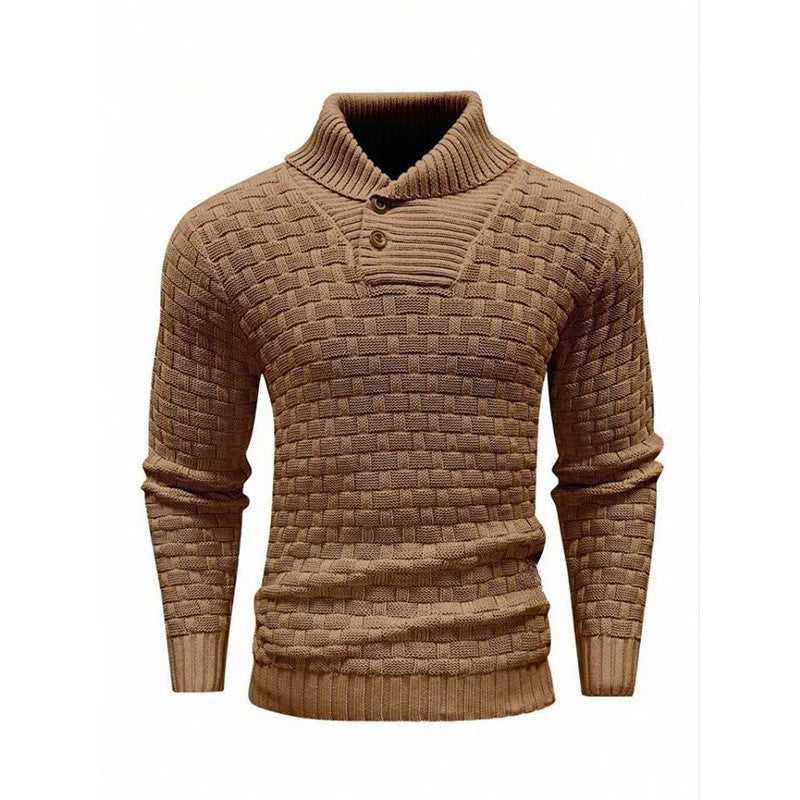 Herren Strickpullover mit Strukturiertem Muster und Modernem Stehkragen Drune
