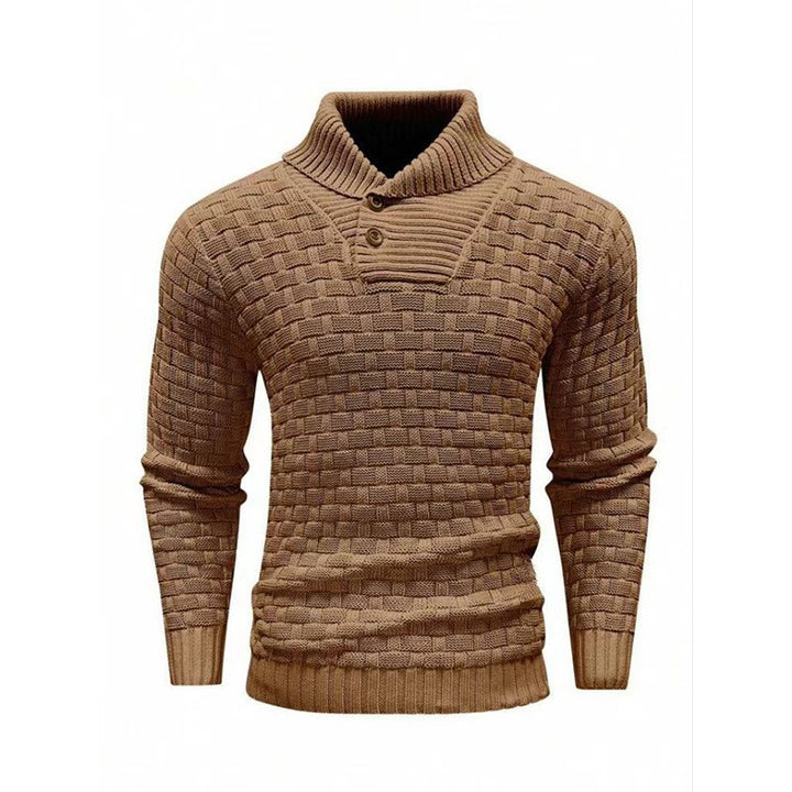 Herren Strickpullover mit Strukturiertem Muster und Modernem Stehkragen Drune