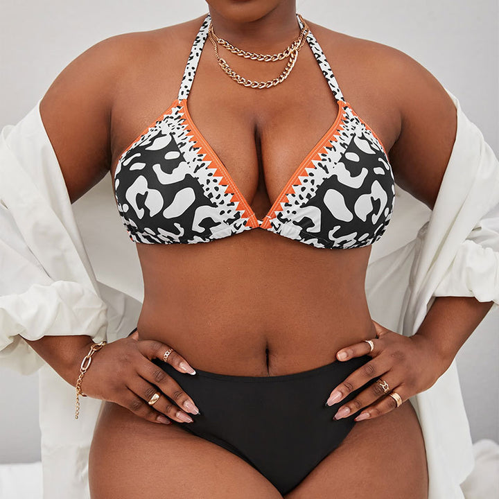 Damen Triangel-Bikini mit stilvollem Animal-Print und verstellbaren Trägern Drune