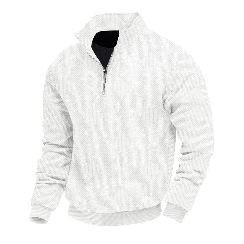 Herren Stepppullover mit halbem Reißverschluss und strukturiertem Design Drune