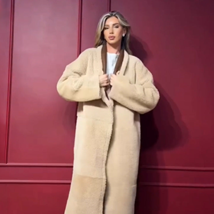 Damen lange, gefütterte Trenchcoatjacke Drune
