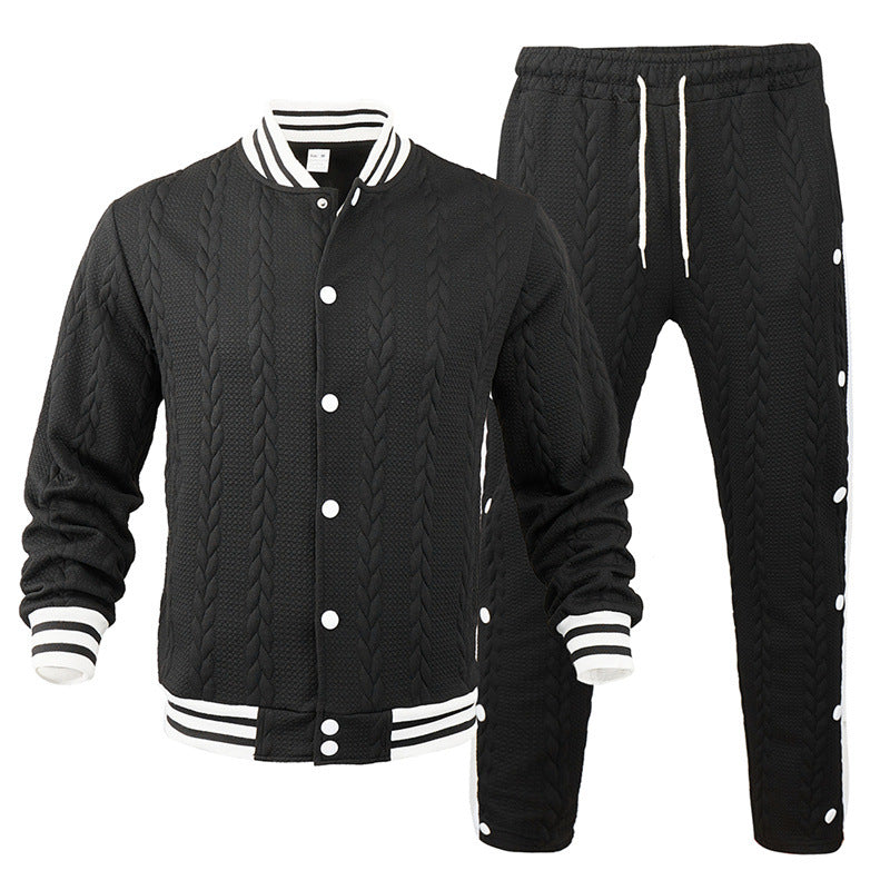 Herren Sportswear-Bomberjacke mit strukturiertem Design und Kontraststreifen Drune