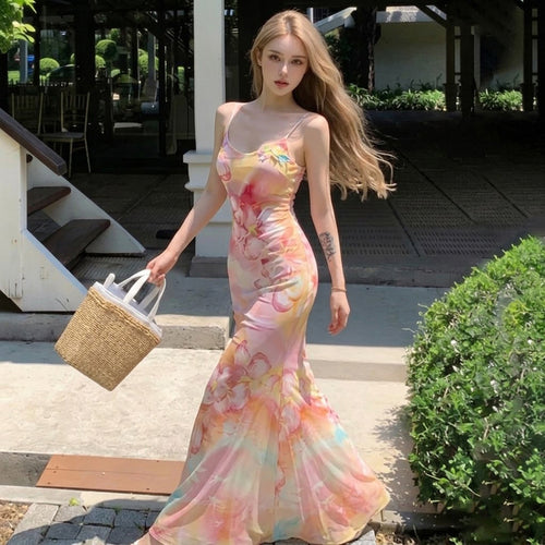 Damen Maxikleid mit floralen Akzenten und raffiniertem Schnitt Drune