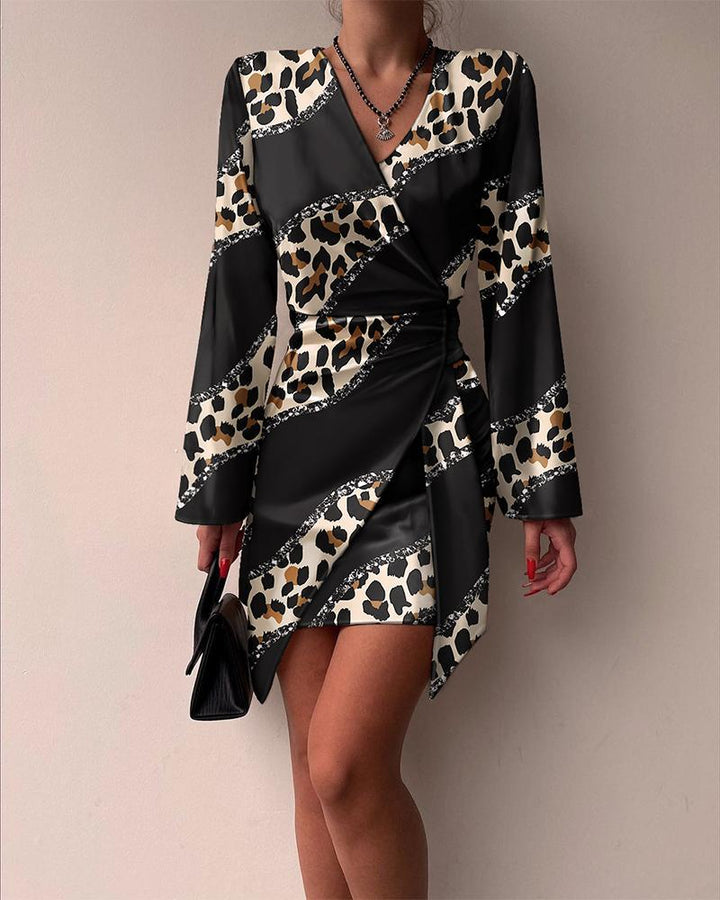 Damen Hemdblusenkleid mit elegantem Muster und tailliertem Schnitt Drune