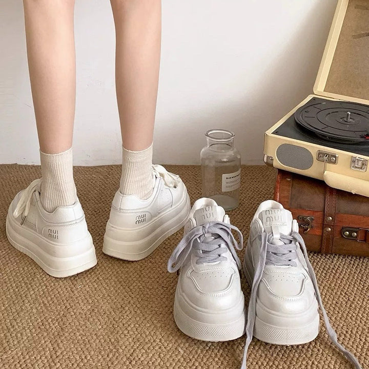 Damen Plattform Sneakers Drune