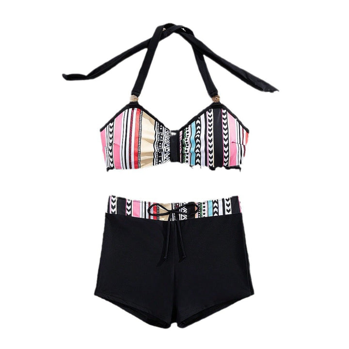 Damen Bikini-Set mit modischem High-Waist-Schnitt und verstellbaren Trägern Drune