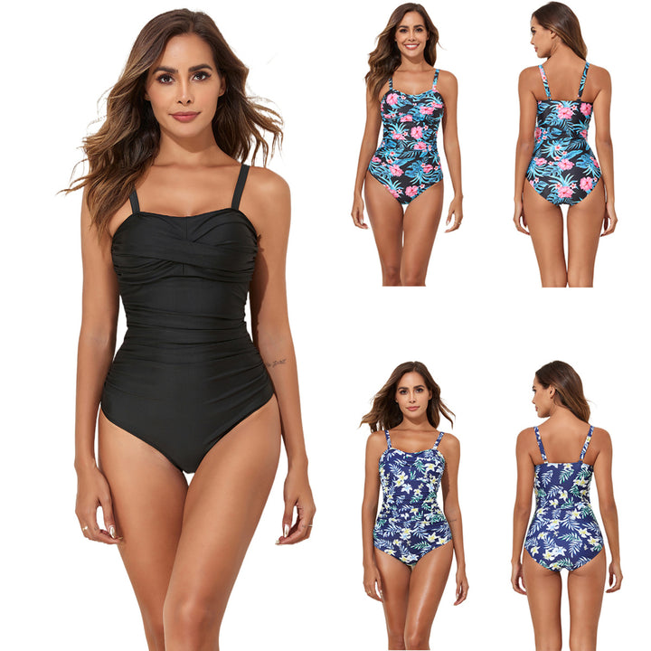 Damen Einteiler Badeanzug mit floralem Design und figurformender Wirkung Drune