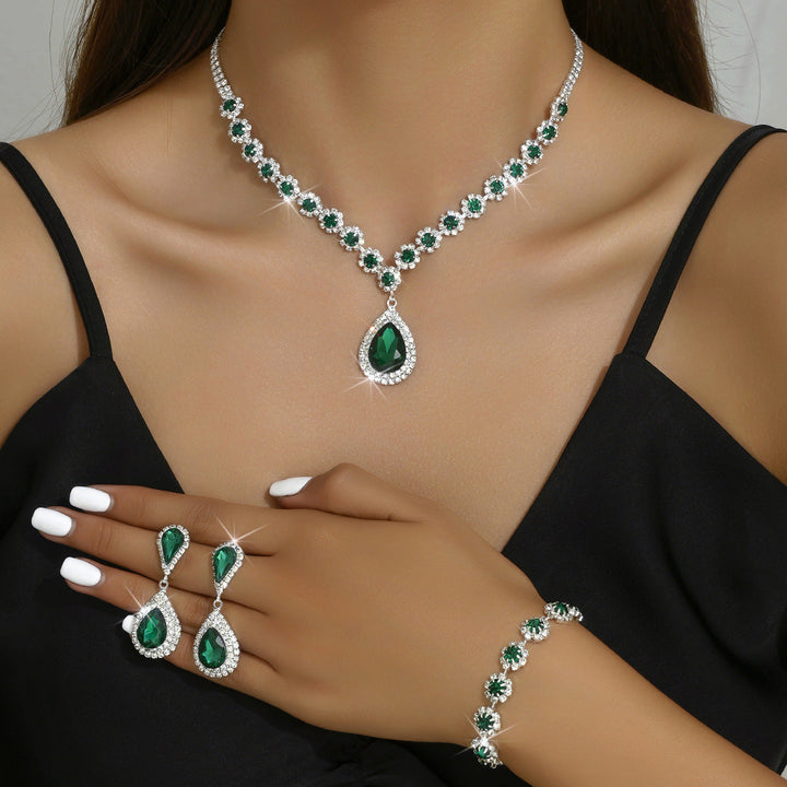 Drune | Galvanisiertes Strass-Schmuckset
