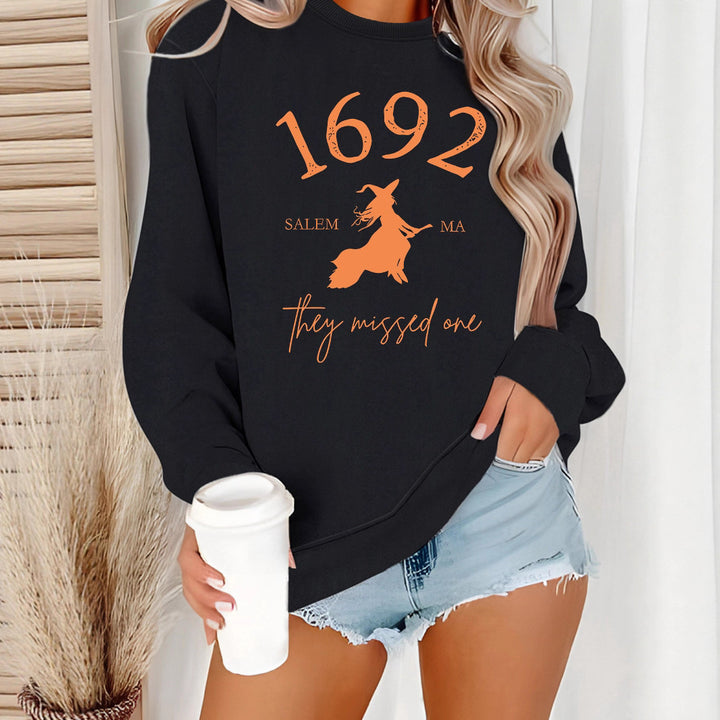 Damen Sweatshirt mit kreativem Witch-Motiv und gemütlichem Schnitt Drune