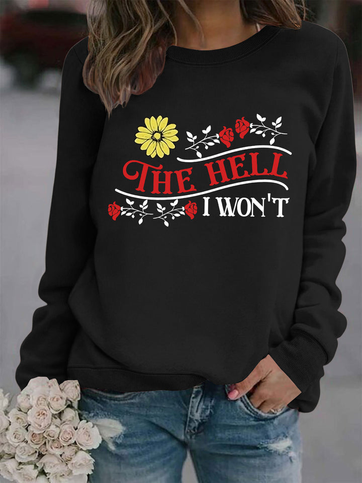 Damen Sweatshirt mit verspieltem Motiv und bequemer Passform Drune
