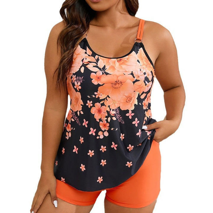 Damen Sportlicher Tankini-Badeanzug mit floralem Design und modischem Schnitt Drune