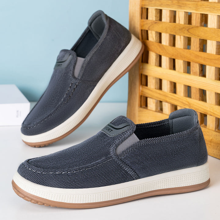 Herren nan Cord-Slipper-Sneaker mit elastischem Einstieg, gepolsterter Innensohle und griffiger Gummilaufsohle Drune