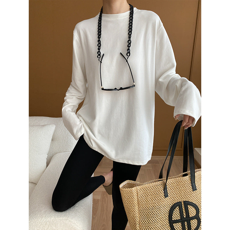 Damen lässiges langärmeliges T-Shirt mit modischem Schnitt und weichem Material Drune