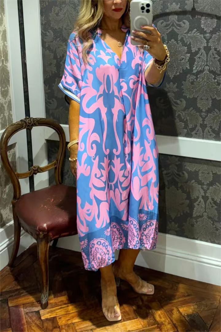Frauen's Lebhaftes Gemustertes Kaftankleid Drune