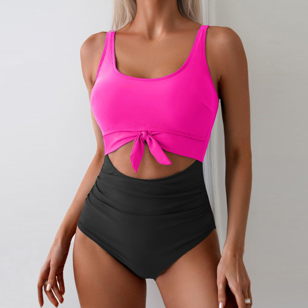 Damen Einteiliger Badeanzug mit trendigem Cut-Out-Design und verstellbarem Knoten Drune