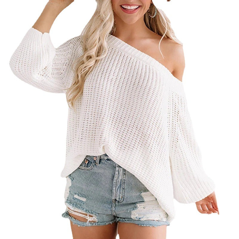 Damen Off-Shoulder Strickpullover mit weit geschnittenem Saum Drune