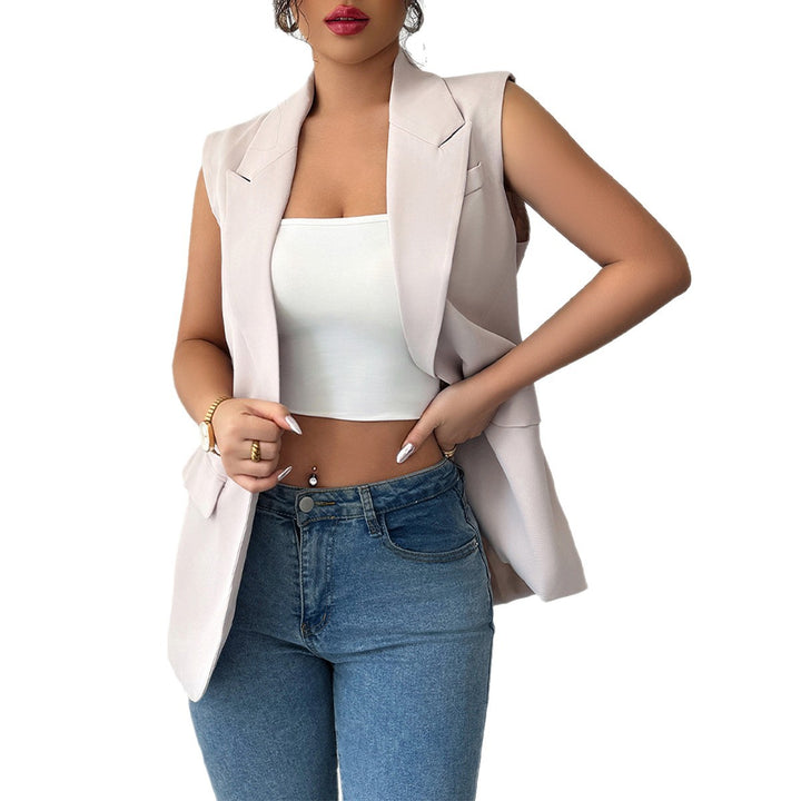 Damen Elegante ärmellose Blazerjacke mit feinen Details Drune