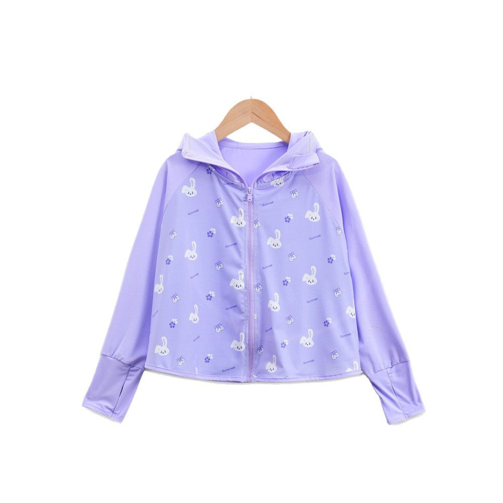 Mädchen Übergangsjacke mit Kapuze und niedlichem Tiermotiv Drune