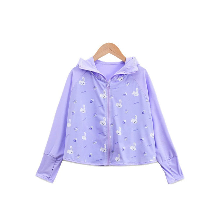 Mädchen Übergangsjacke mit Kapuze und niedlichem Tiermotiv Drune