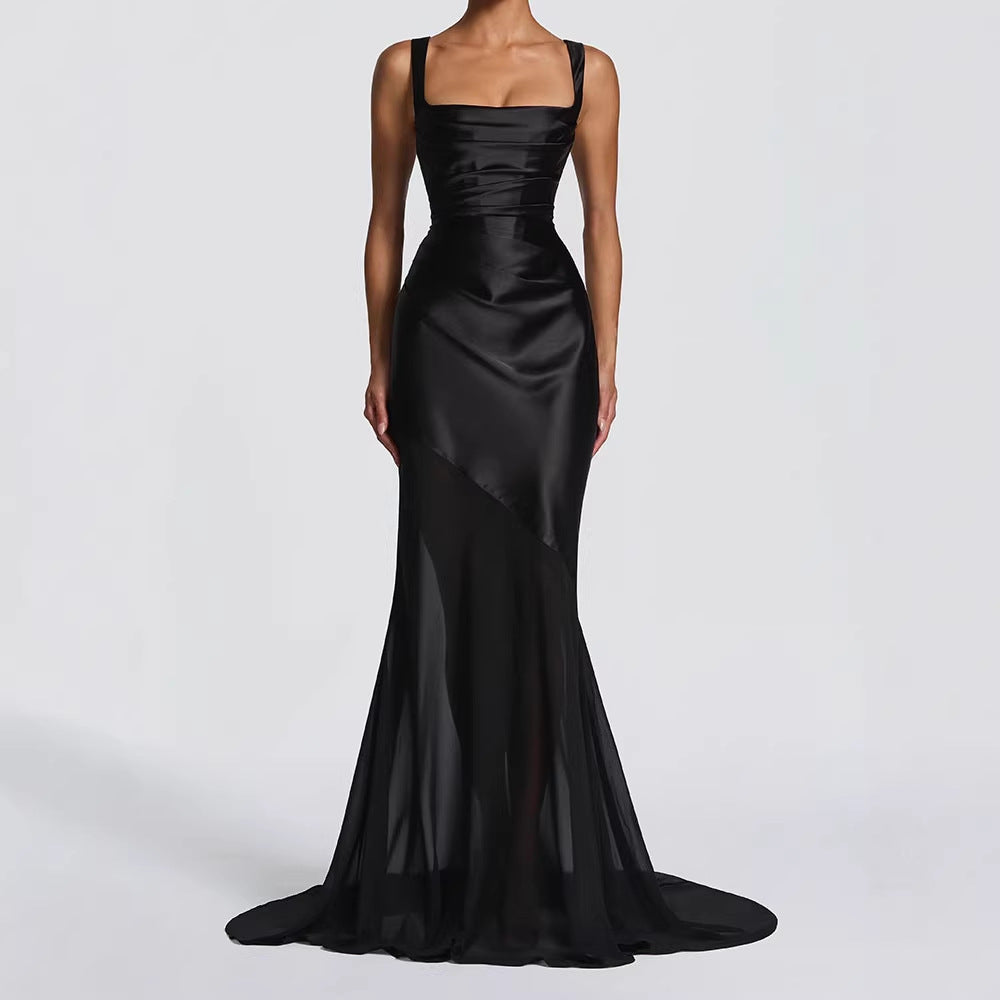 Damen Elegantes Chiffon-Abendkleid mit figurbetontem Schnitt Drune