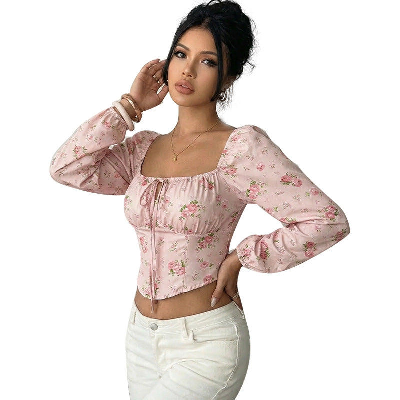 Damen Bluse mit romantischem Blumenmuster Drune