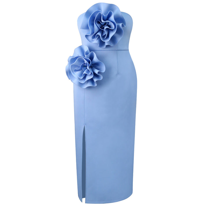 Damen Figurbetontes Abendkleid mit floralem Akzenten Drune