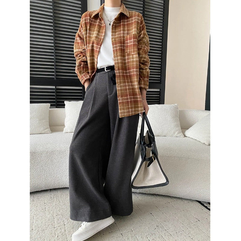 Damen lässige Oversized Karohemdjacke Drune