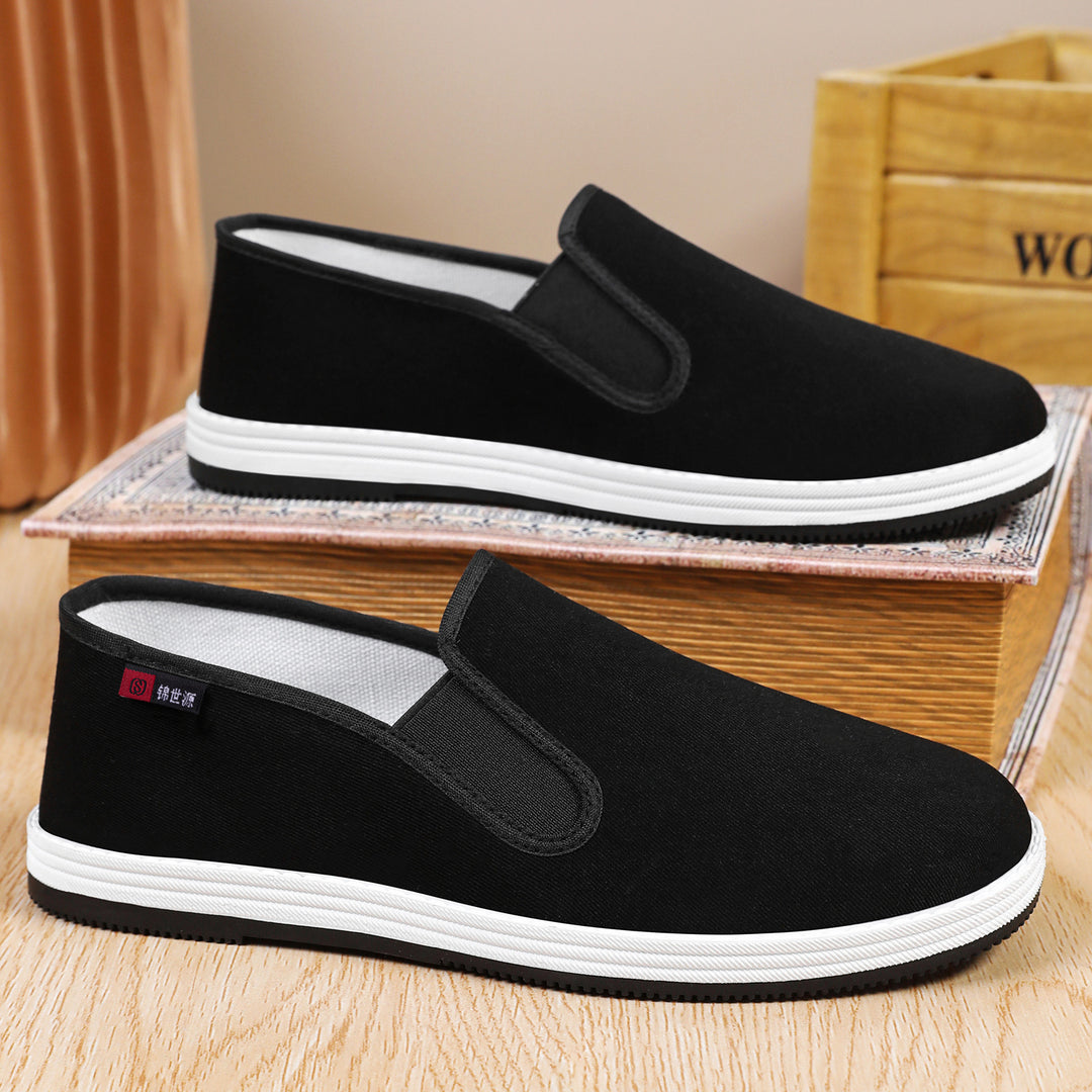 Herren nan leichter Canvas-Slip-On Alltagsschuh mit elastischem Einstieg, gepolsterter Innensohle und griffiger Gummilaufsohle Drune