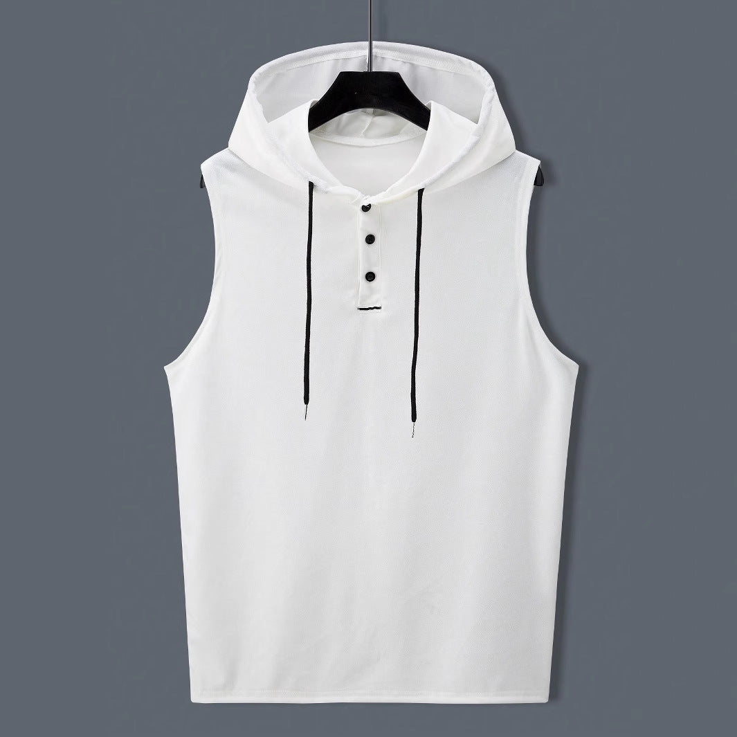 Herren ärmelloses Hoodie-Shirt mit strukturierter Oberfläche Drune
