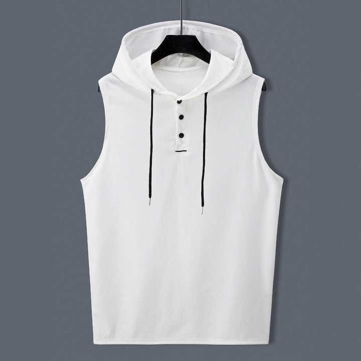 Herren ärmelloses Hoodie-Shirt mit strukturierter Oberfläche Drune