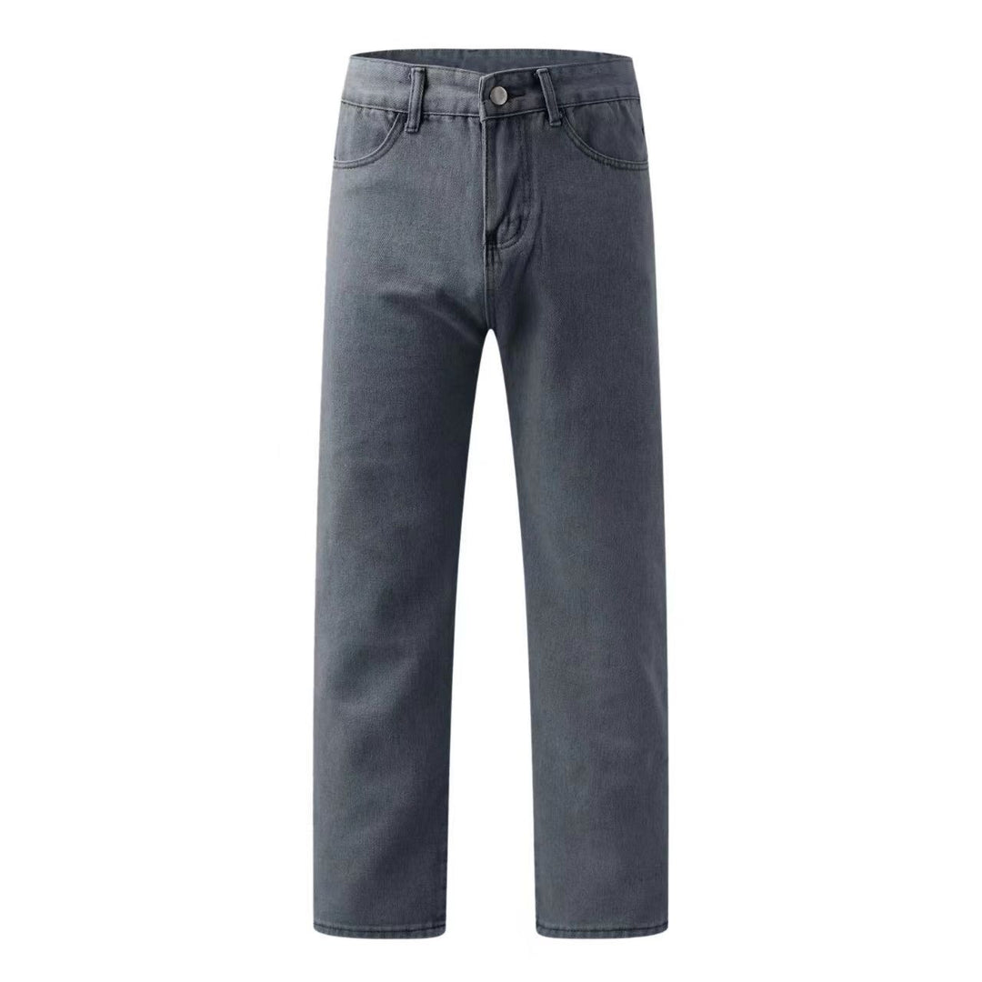 Damen gerade geschnittene Jeanshose mit hohem Bund und klassischen Details Drune