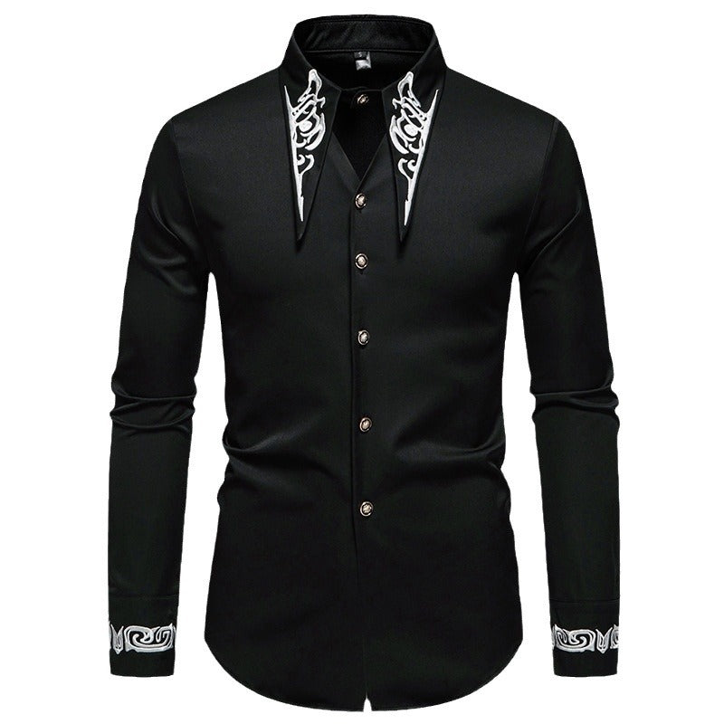 Herren modisches Hemd mit kreativem Kragen-Design Drune
